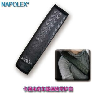 【威能汽車百貨】日本NAPOLEX  WD206卡通迪士尼米奇 黑色PU革壓花安全保險帶護肩